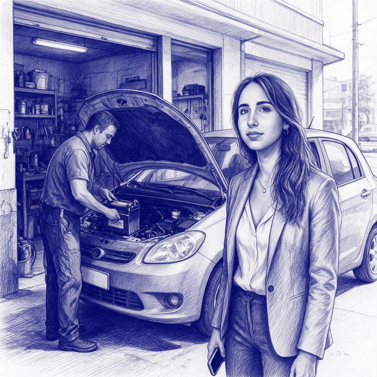 Lucía se dio cuenta de que su coche necesitaba una reparación urgente.